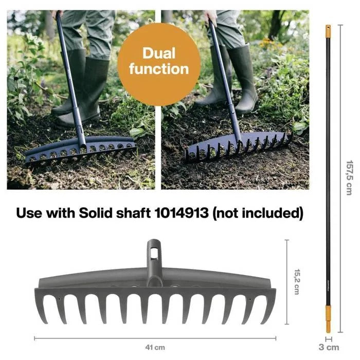 FISKARS Solid Leaf Rake Attachment for Gardena Combisystem - 41 cm (135064)