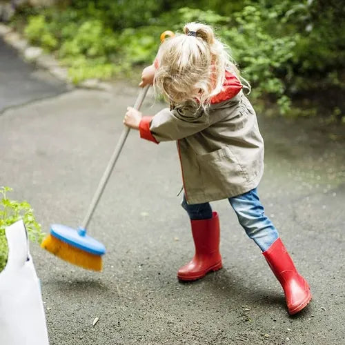 FISKARS MyFirst children's broom, blue, length: 980 mm, frame made of sturdy, robust plastic, handle made of - 1 piece (138150)