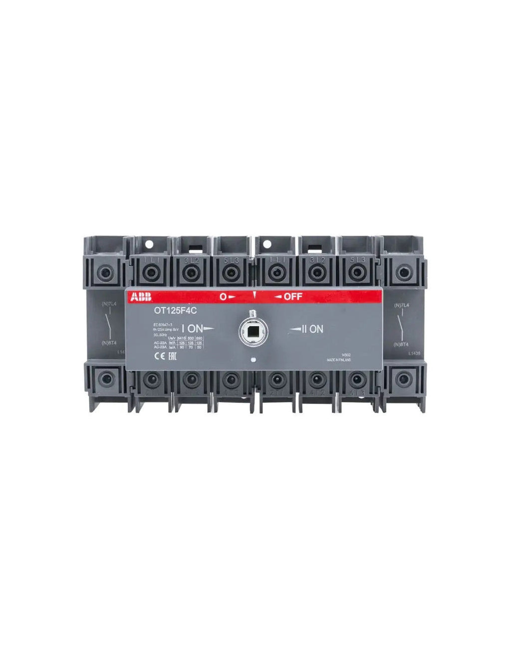 ABB OT125F4C - 4-Pole 125A Load Changeover Switch - Without Handle 1SCA105054R1001