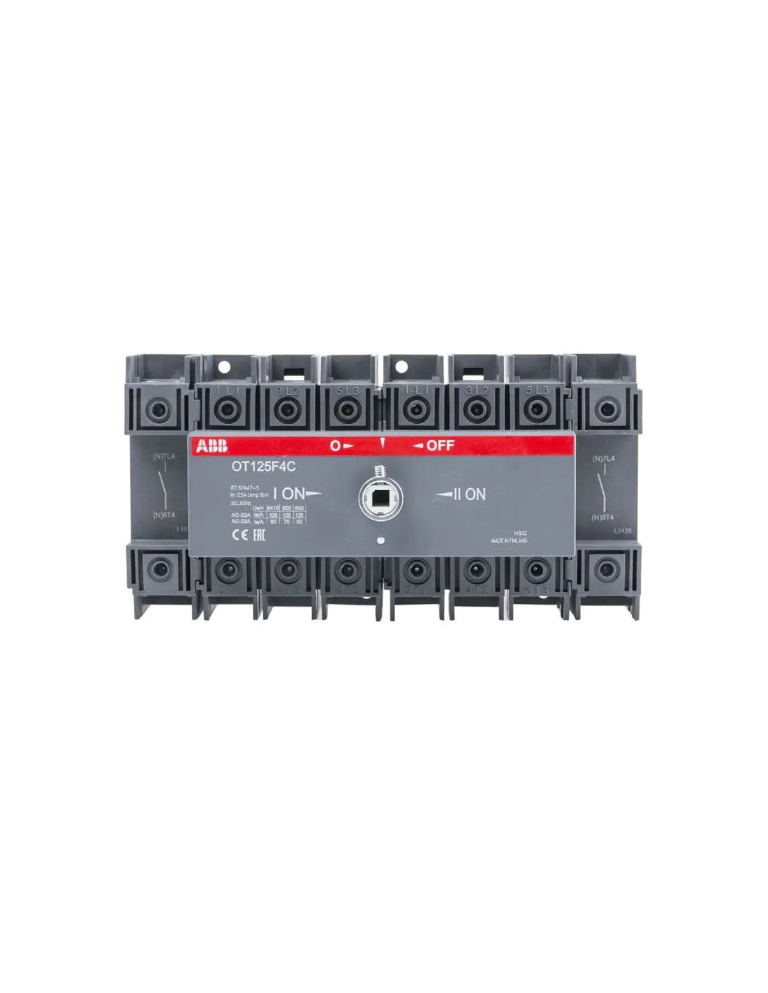 ABB OT125F4C - 4-Pole 125A Load Changeover Switch - Without Handle 1SCA105054R1001