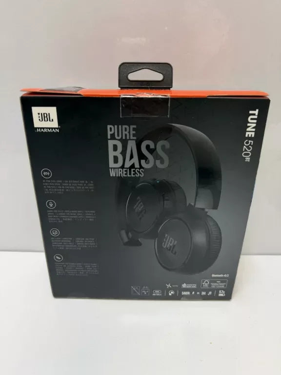 JBL Tune 520BT Wireless On-Ear Headphones, Bluetooth, 57 Hours Playback, Black, JBLT520BTBLKEU