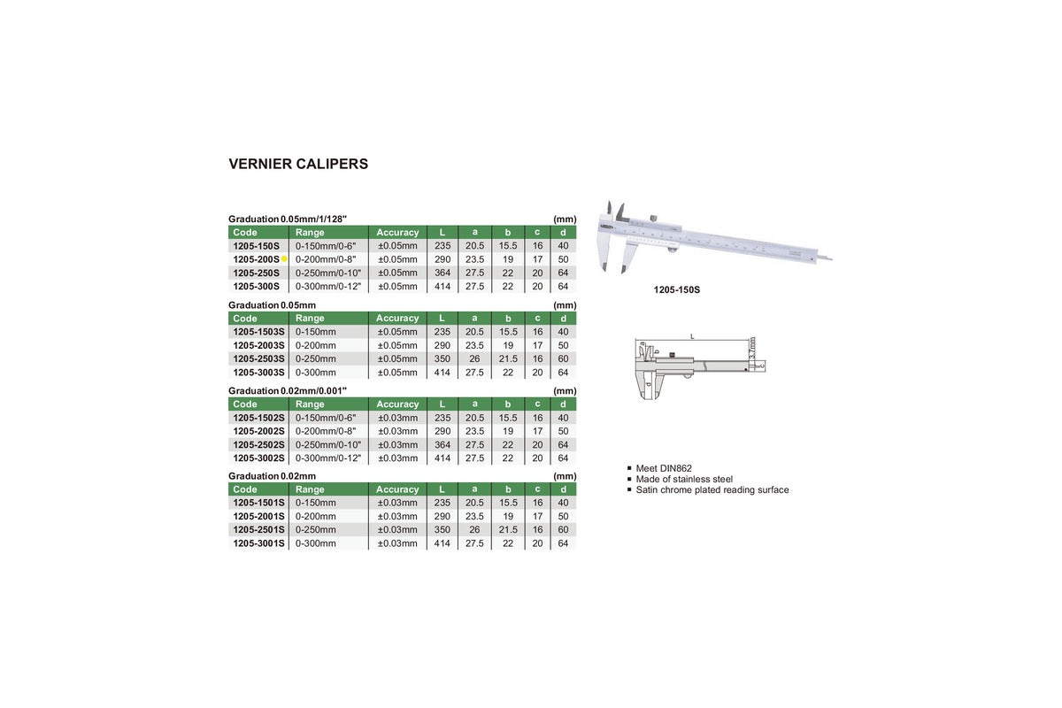 CALIPER 200 0.05 8 SQ
