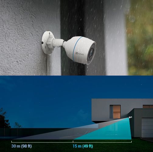 ezviz CS-H3c Bullet IP Camera 2 MP 2.8 mm IP67 H.264/H.265 Max. 512GB Model: 100065231