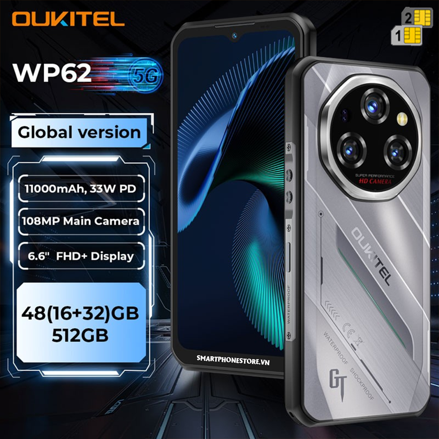 OUKITEL WP62 5 G 6.6" 12/512GB Black | Smartphone