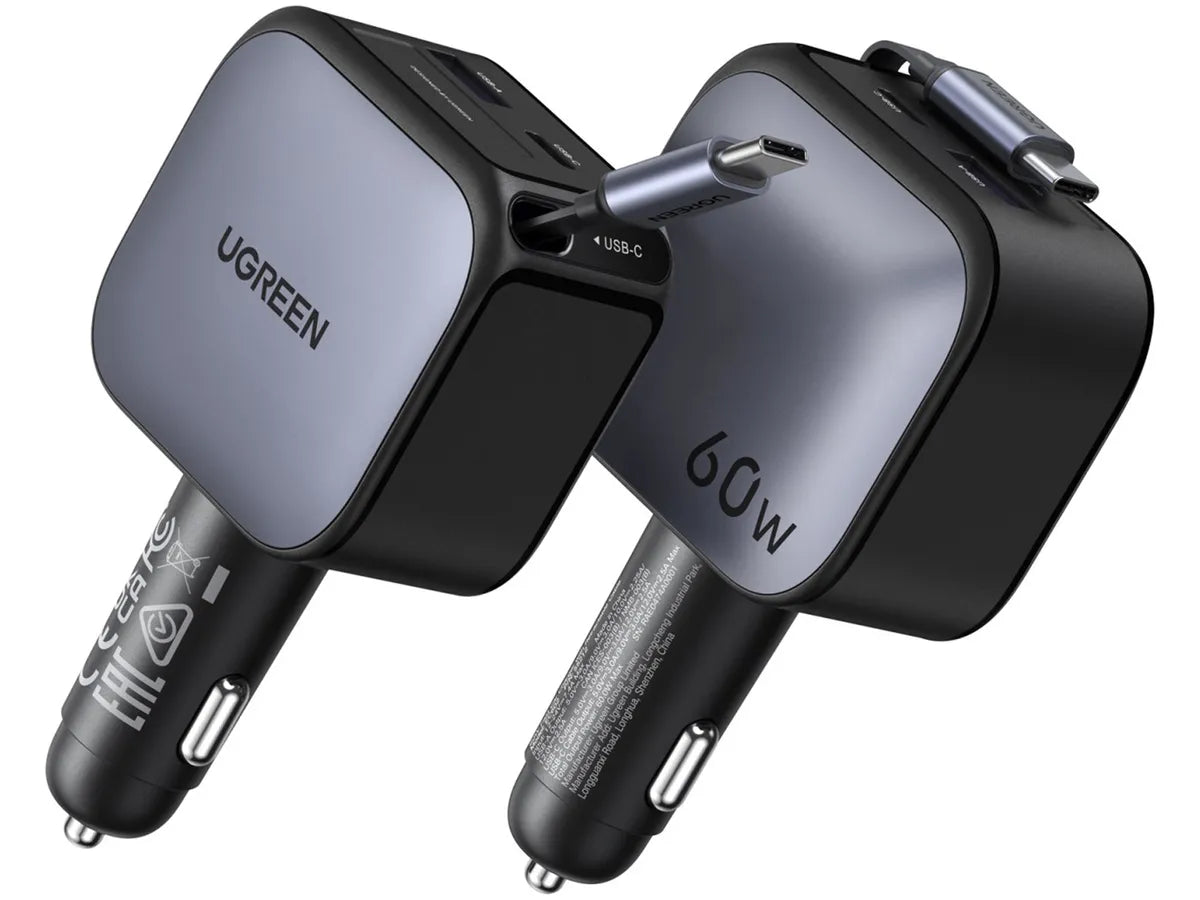 Ugreen Fast Car Charger, 2-Port, 60W (55212B)