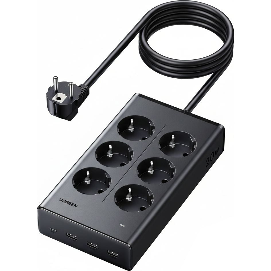 UGREEN S622 Power Strip 6xAC + 3xUSB + USB-C 1.5 m Black Model: UGREEN/75141