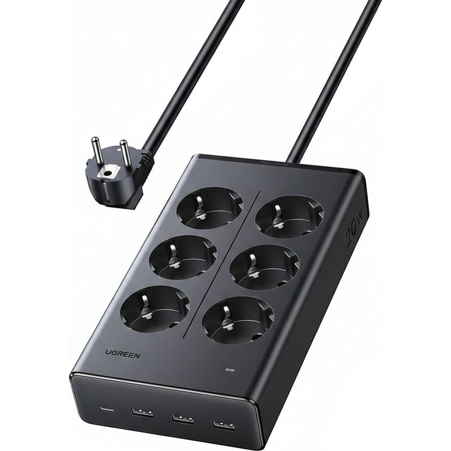 UGREEN S622 Power Strip 6xAC + 3xUSB + USB-C 1.5 m Black Model: UGREEN/75141