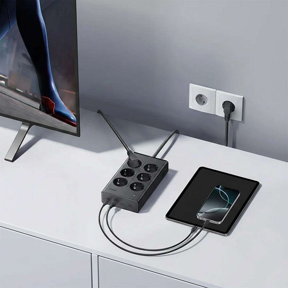 UGREEN S622 Power Strip 6xAC + 3xUSB + USB-C 1.5 m Black Model: UGREEN/75141