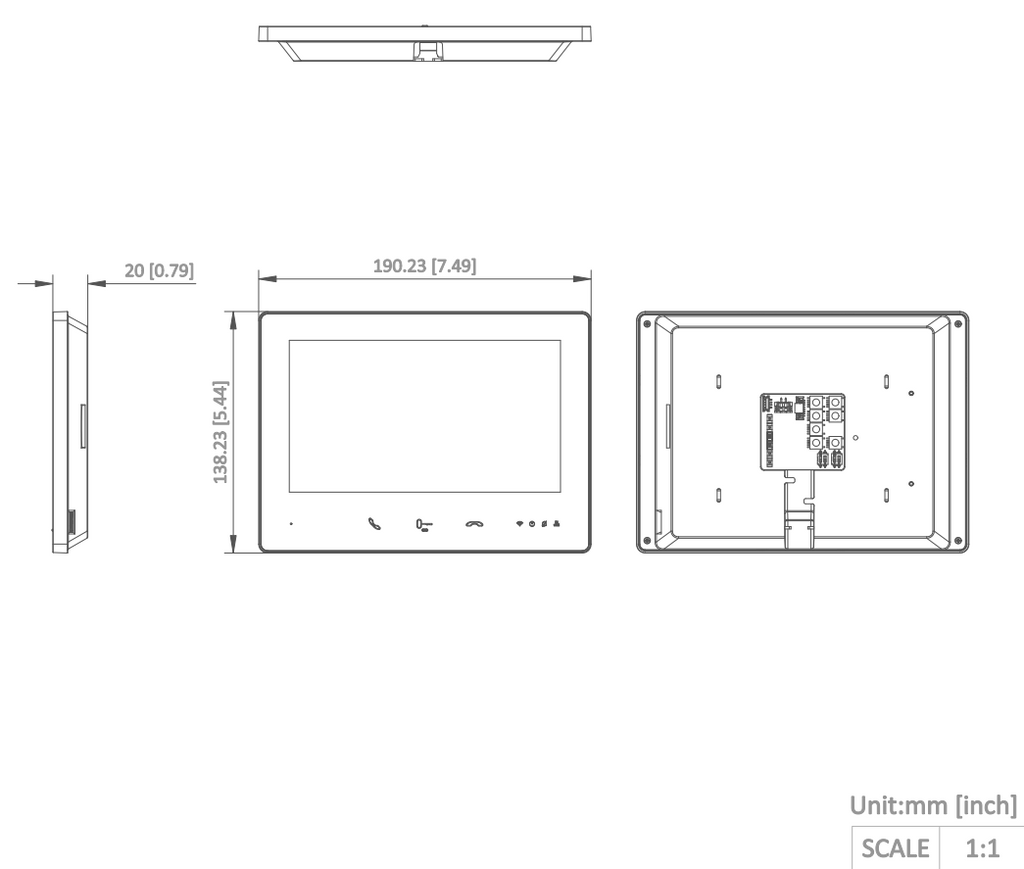 Hikvision 2 Wire Video Doorbell Monitor DS-KH7300EY-WTE2 White
