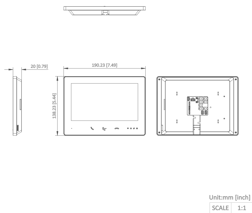 Hikvision 2 Wire Video Doorbell Monitor DS-KH7300EY-WTE2 White