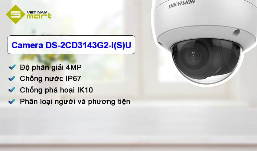 Hikvision DS-2CD3143G2-ISU 2.8 mm B Dome 4MP Smart IP Camera (DS-2CD3143G2-ISU(2.8 mm)(B))