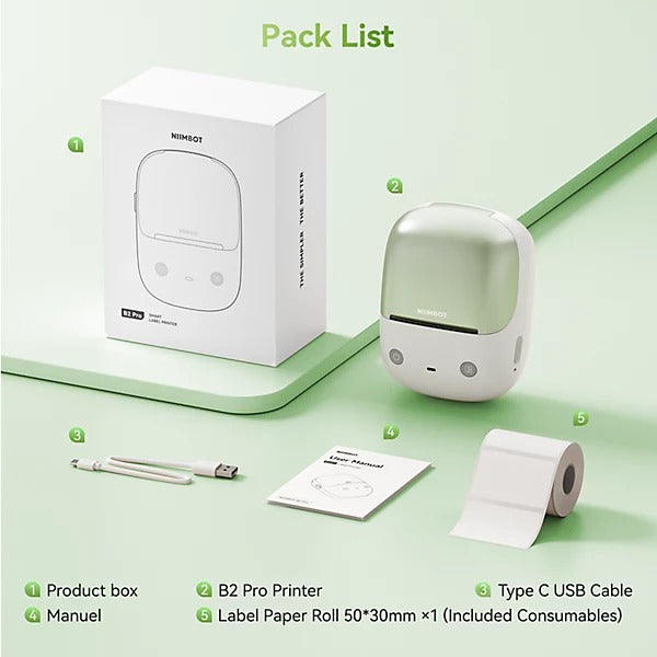 NiiMbot Label Printer B2 Pro Green NB-B2 Pro/GN