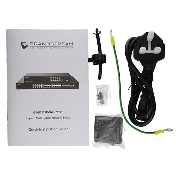 Grandstream GWN7822P - Layer 3 Multi-Gigabit Network Switch - 24 Gigabit Ports (16x 1 G, 8x 2.5 G), 4 SFP+ Ports