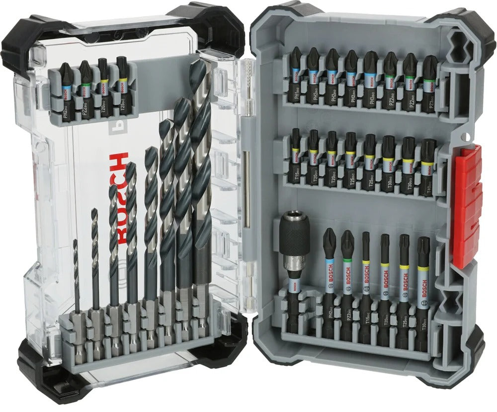 Bosch PRO Impact Screwdriver Bit Set and Metal Drill Bits, 35-Piece (2608521U80)