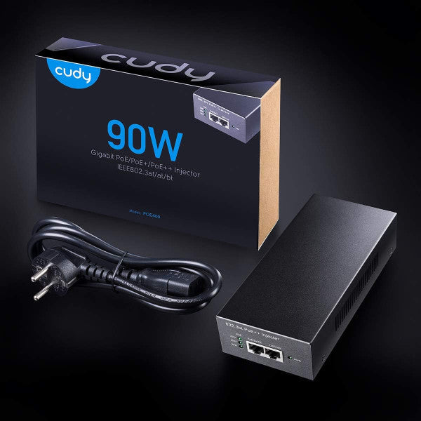 cudy POE400 PoE Injector - 1 GBit/s - IEEE 802.3bt, IEEE 802.3af, IEEE 802.3at