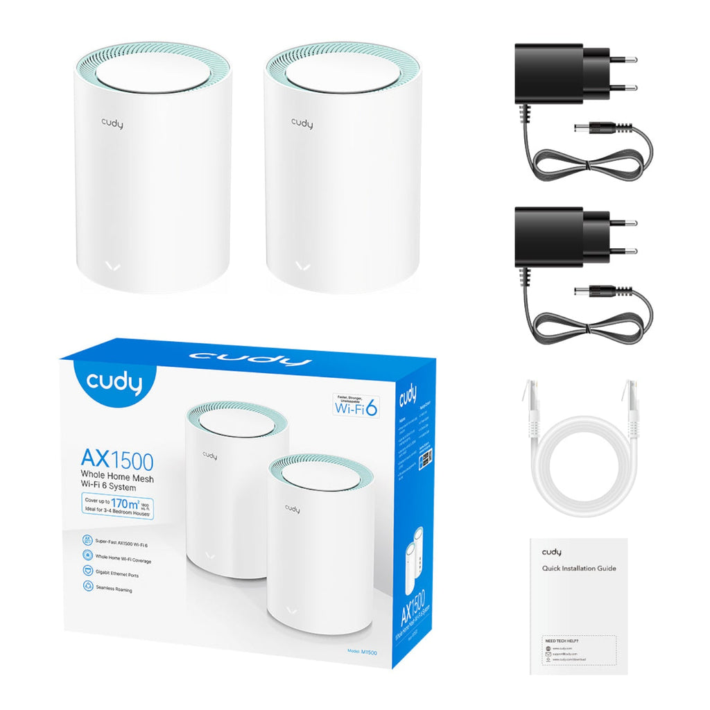 CUDY AX1500 Wi-Fi 6 Gigabit Mesh Solution 2-Pack - M1500(2-Pack)