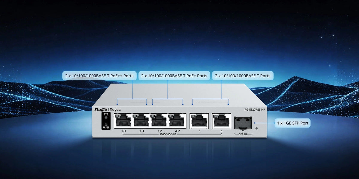 Ruijie RG-ES207GS-HP 4-Port PoE Switch with 2 Uplink
