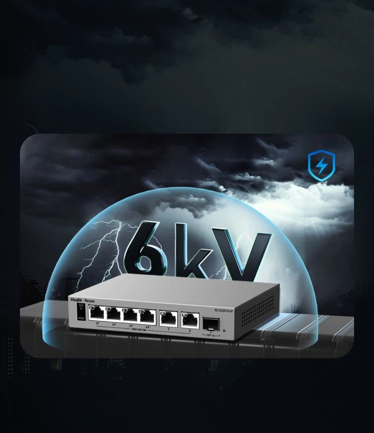 Ruijie RG-ES207GS-P 4-Port PoE Switch with 2 Uplink