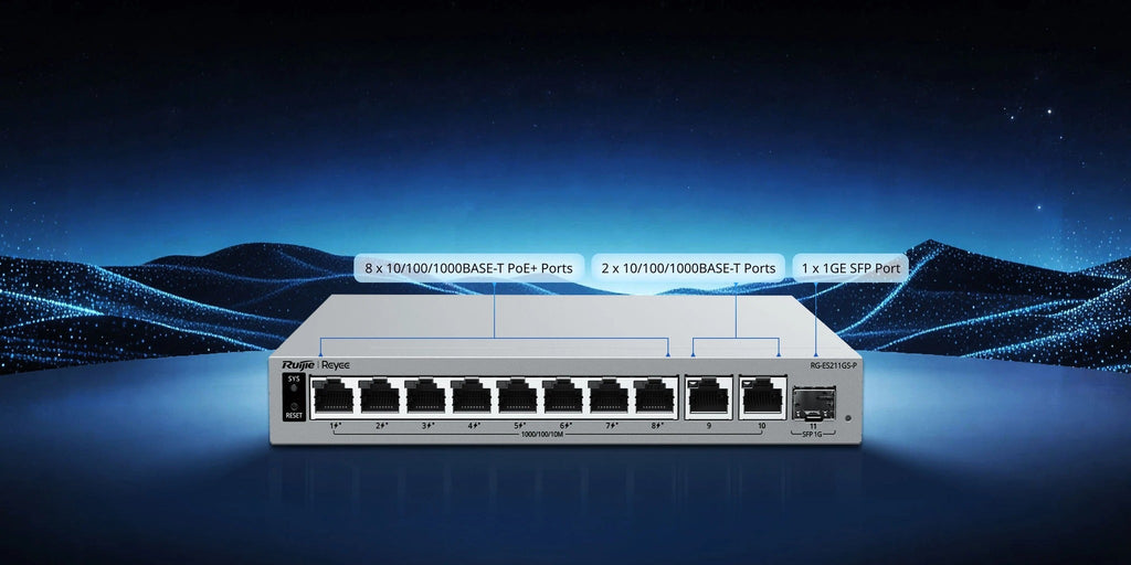 Ruijie SWITCH POE RG-ES211GS-P 8-PORT + 2 UPLINK