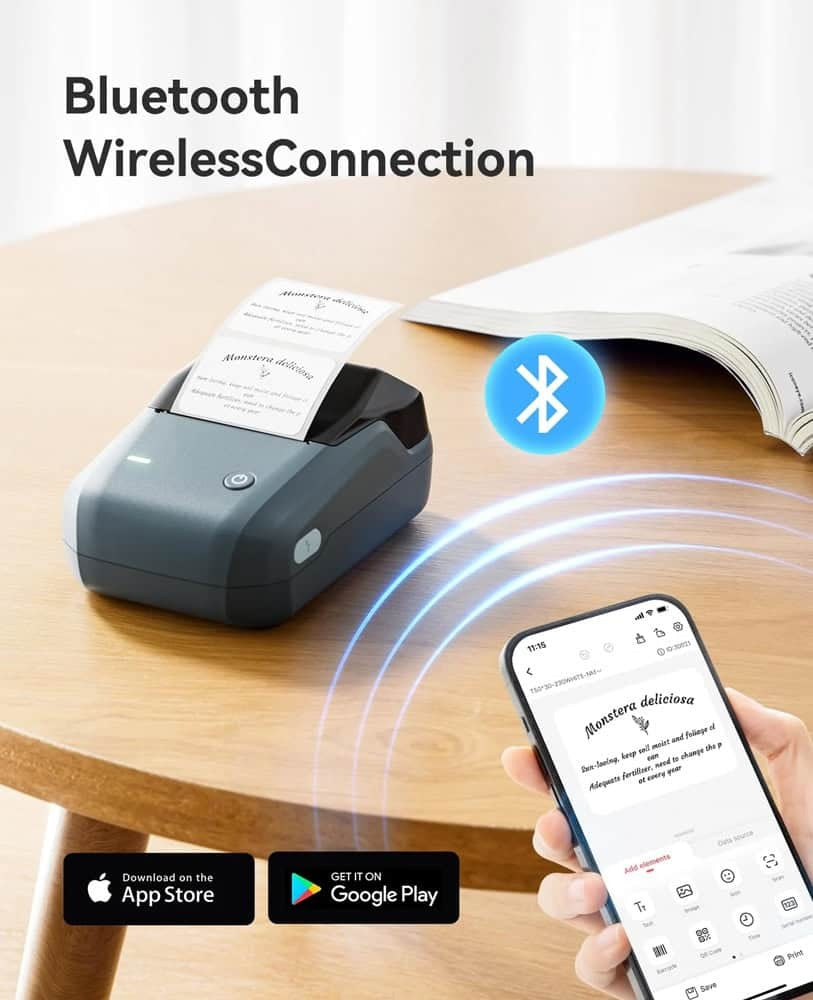 NIIMBOT B1 Label Printer Wireless 203 DPI Compatible with PC, Android, iOS