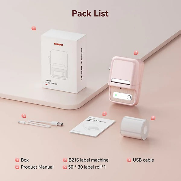 NiiMbot Label Printer NB-B21S Pink