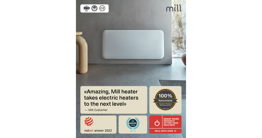 Mill Invisible Smart WiFi Panel Heater G4 PA1500WIFI4A 1500 W Black