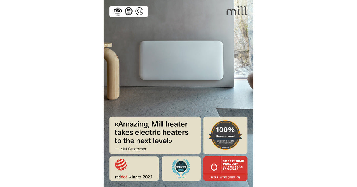 Mill Invisible Smart WiFi Panel Heater G4 PA1500WIFI4A 1500 W Black
