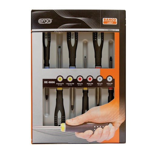 Bahco Ergo Workshop Screwdriver Set, 5-piece, Internal Hexalobular (TX) (BE-9885)