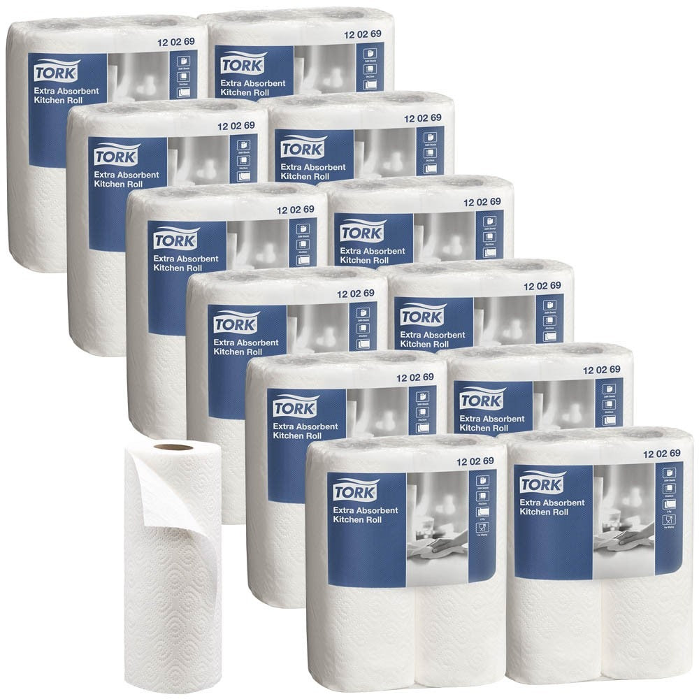 Tork Extra Absorbent Kitchen Roll, 101 mm, 20.2 cm, 230 mm, 311 g, 400 mm, 600 mm (120269)