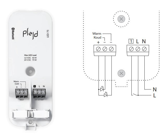 Plejd AB LED Driver 75W 12/24VDC TW BT - LED-75