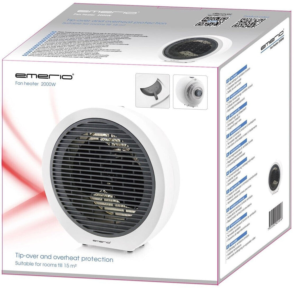 Emerio 2000W Fan Heater with Thermostat White FH-109947