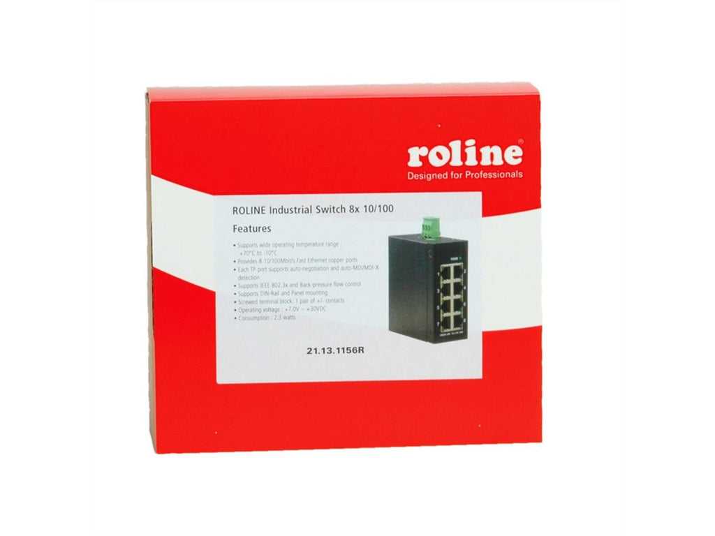 ROLINE 8x RJ-45 Unmanaged Industrial Switch (21.13.1156)