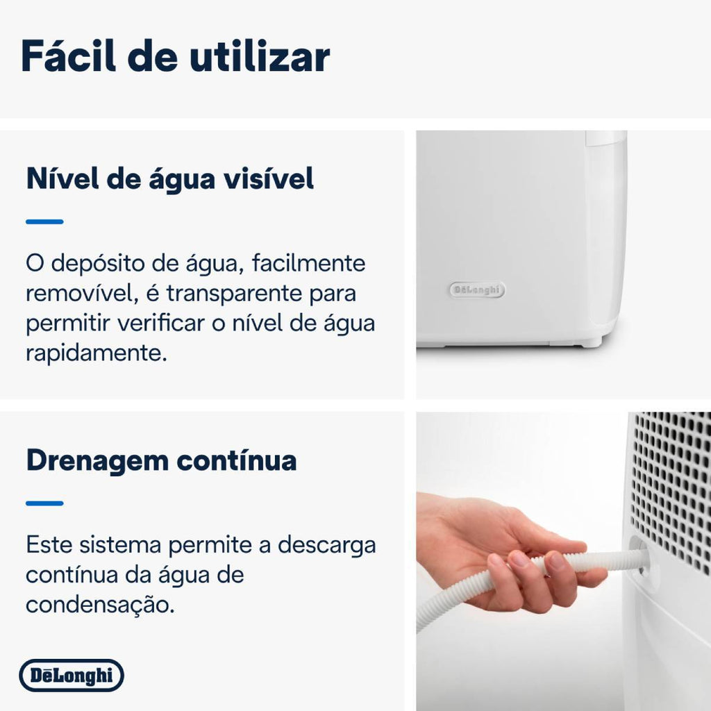 De'Longhi Dehumidifier 14 L/24h for Rooms up to 65m² (0148514252)