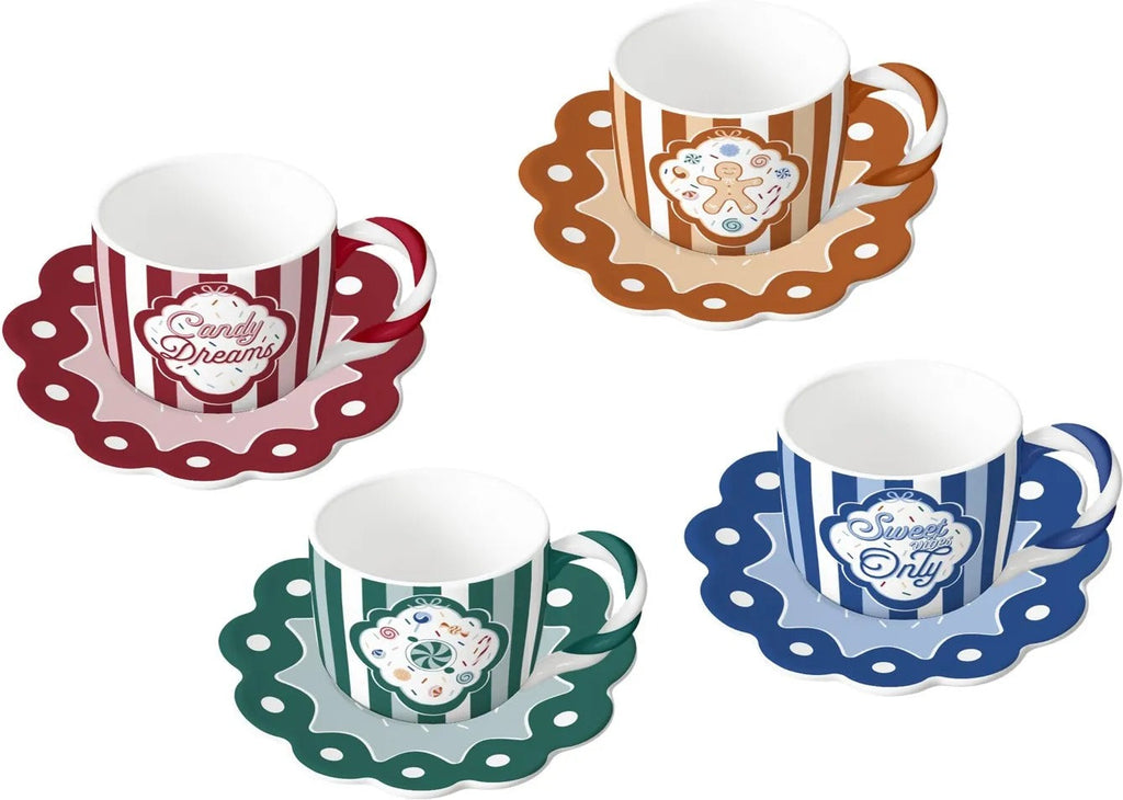 BIALETTI NCANDY003 Set of 4 Cups with Saucers 1077 g 127 mm Width 165 mm Length 115 mm Height