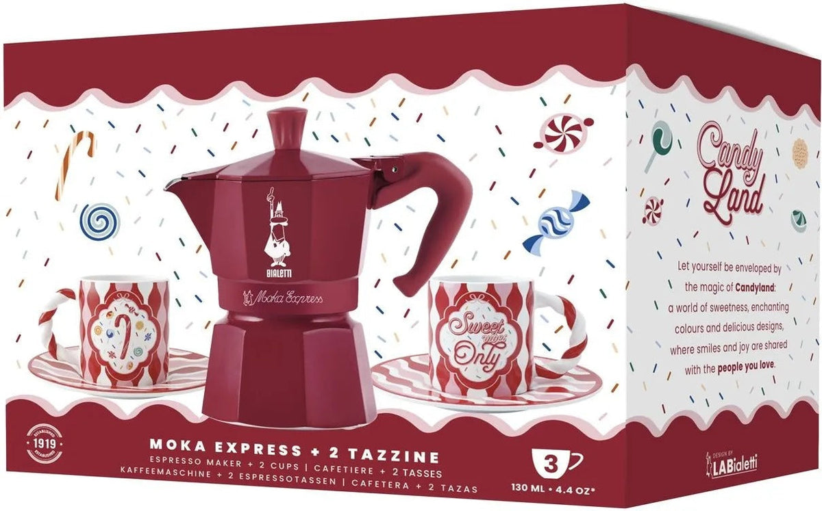 BIALETTI Moka Pot Set for 3 Cups + 2 Mugs 5460