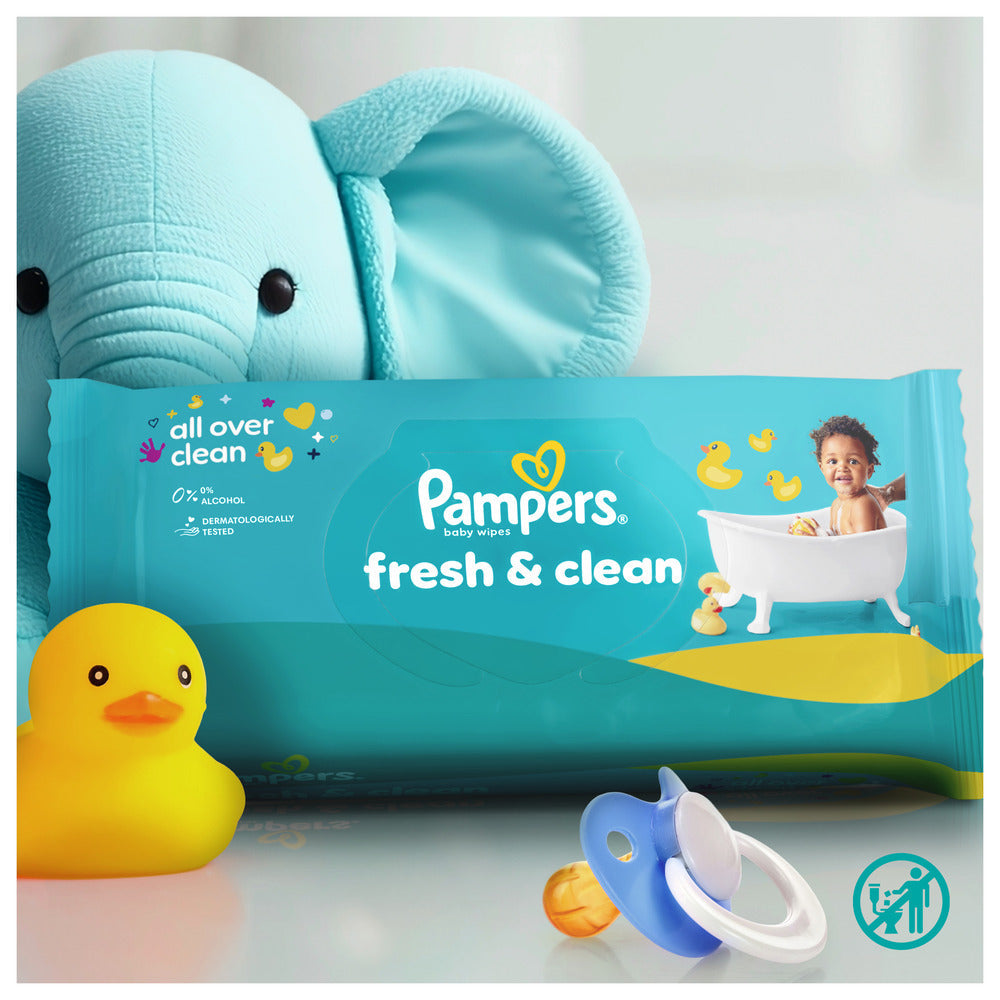 Pampers FreshClean Wet Wipes 12 Packs x 80 Wipes Model 40411