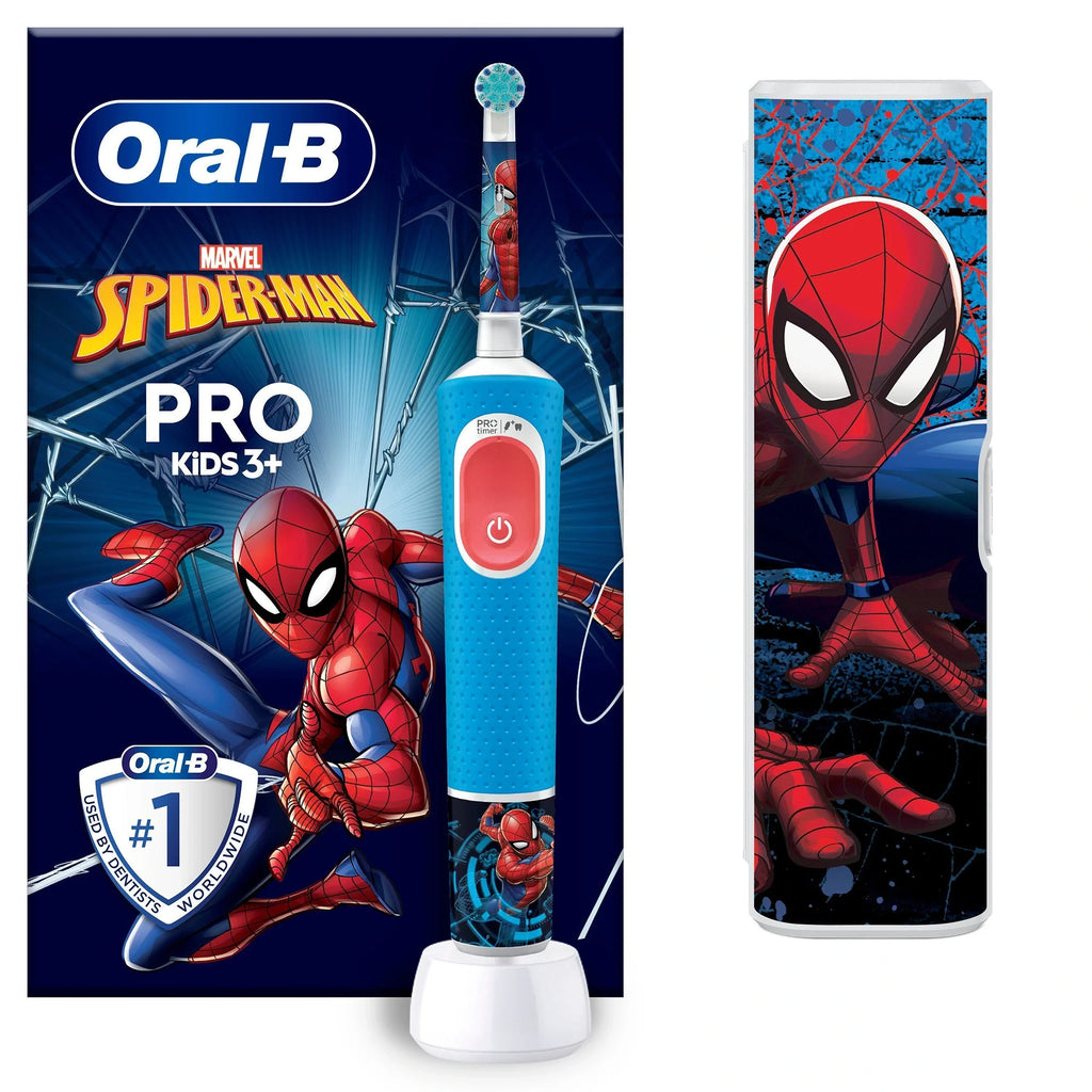 Oral-B Vitality Pro Kids Spiderman Children's Toothbrush - Rotating-Vibrating - Blue/Red