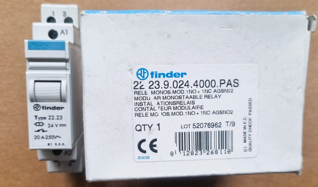 Finder Installationsrelais 20A 24VDC 22.23.9.024.4000