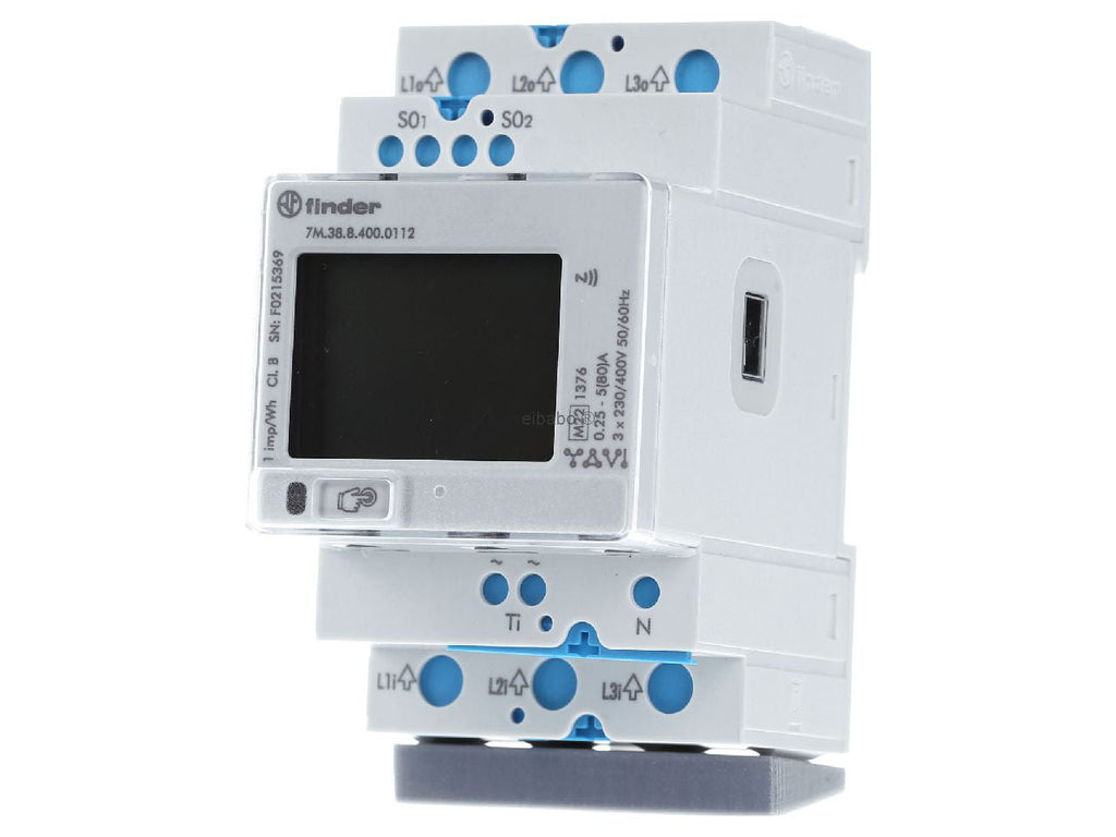 Finder 7 M.38.8.400.0112 Digital Electricity Meter 80 A 2-Way Rail-Mount