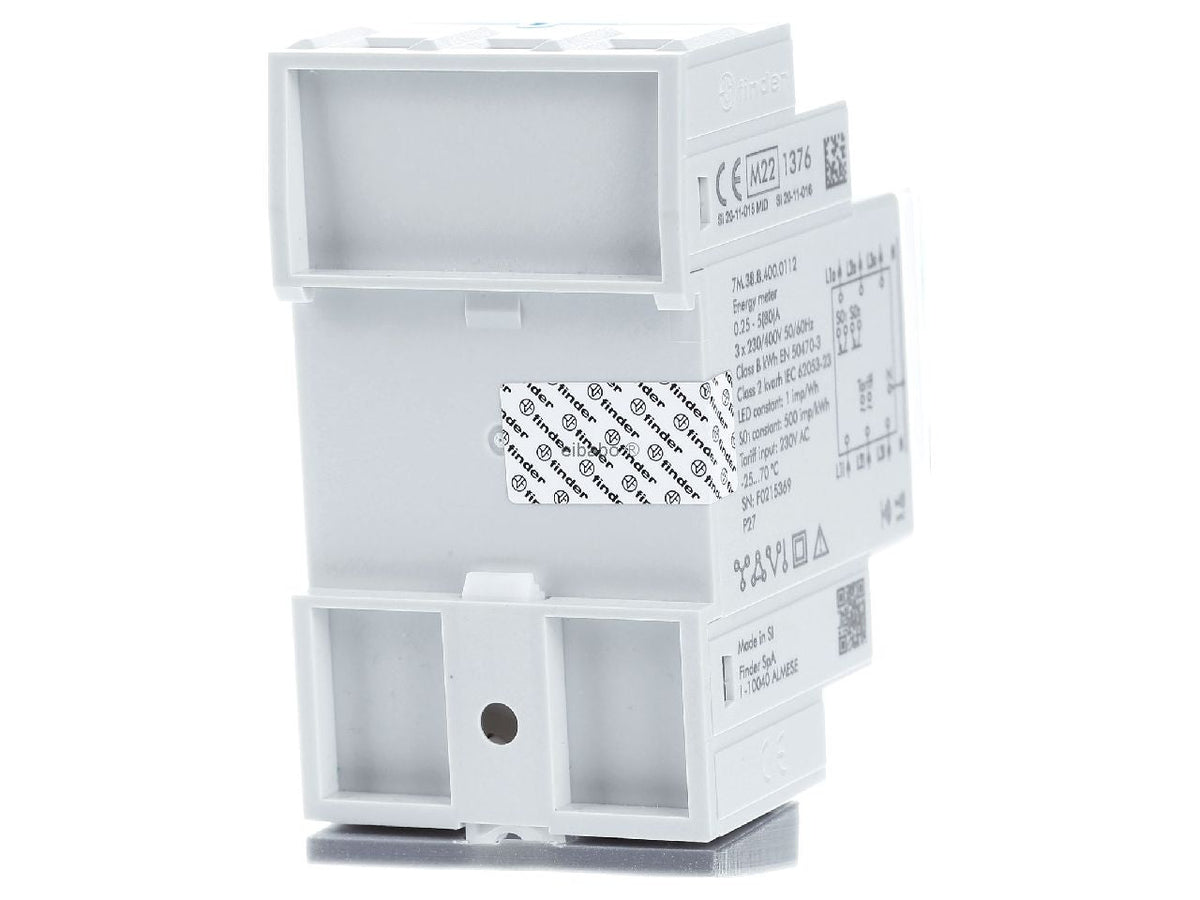 Finder 7 M.38.8.400.0112 Digital Electricity Meter 80 A 2-Way Rail-Mount