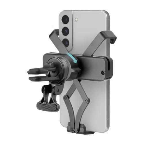 Phone Holder with Gravity Lock - Clip Mount for Air Vents - Supports Smartphones up to 6.5 inches
