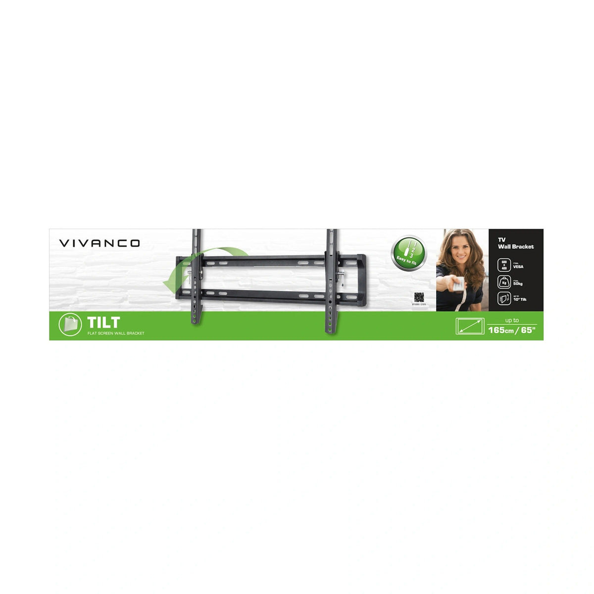 Vivanco Wall Mount for Flat Screen TVs up to 165 cm (65 inches), Bela (VVTVTIL65INCH50KG)