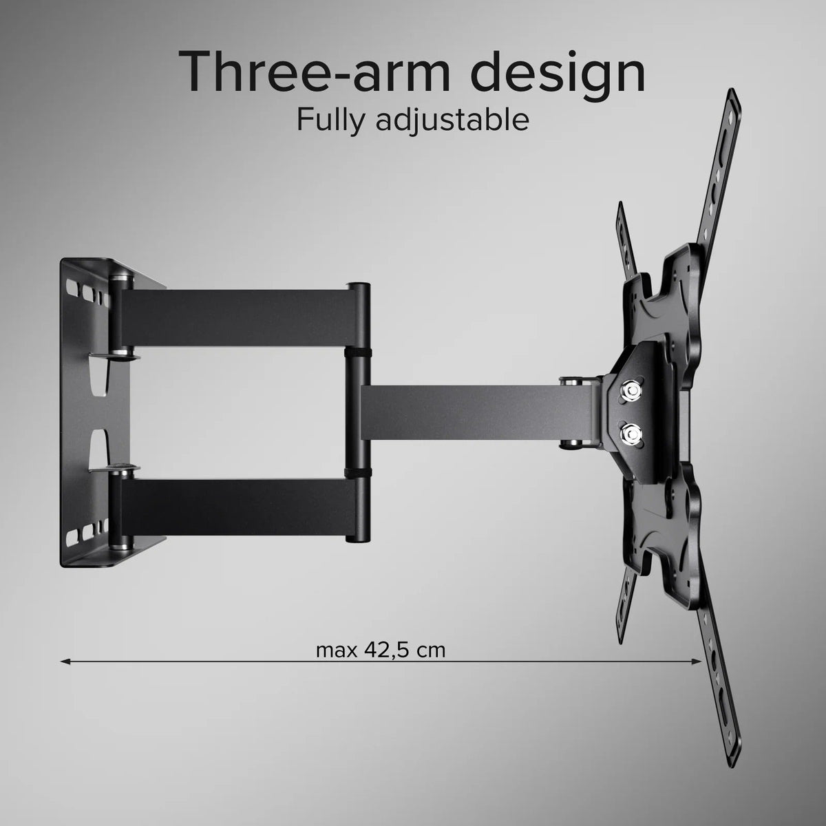 Vivanco Wall Mount for Flat Screen TVs, 23-55 inches, Max Load 45 kg, VESA 400 (VVTVFMOR55INCH45KG)