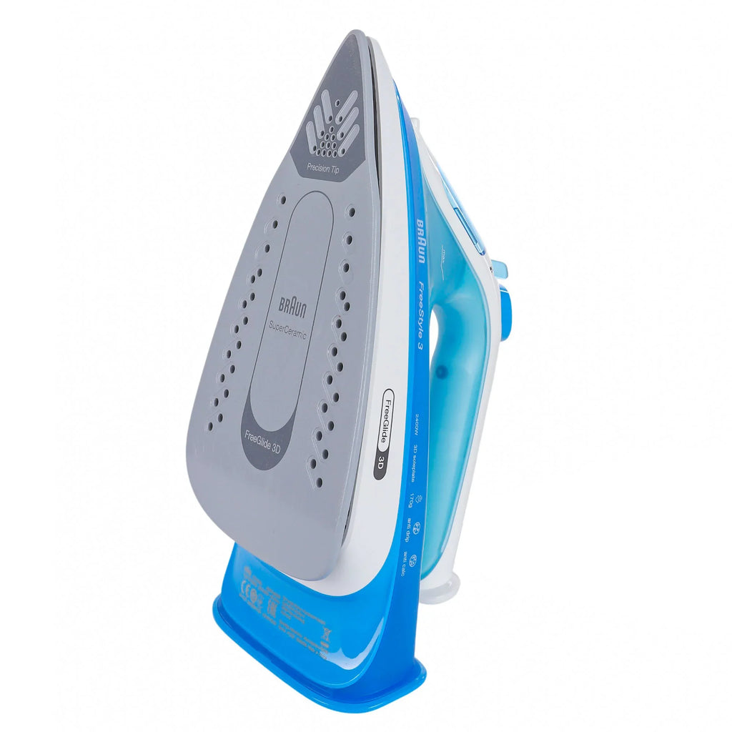 Braun FI 3144 BL Dry & Steam Iron, Ceramic Soleplate, 2400 W, Blue (0127408002)