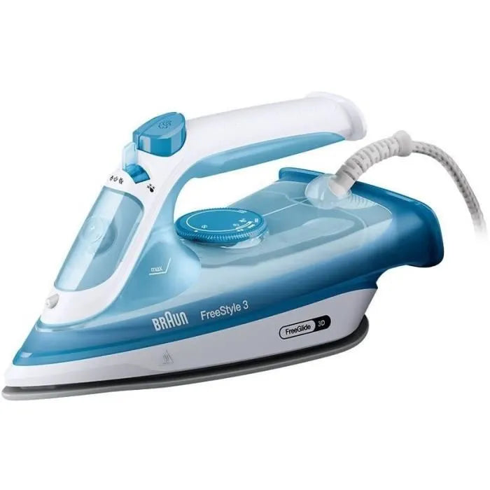 Braun FI 3144 BL Dry & Steam Iron, Ceramic Soleplate, 2400 W, Blue (0127408002)