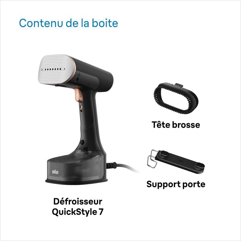 Braun QuickStyle 7 Steam Iron - 1600 W - Black - Copper - Model GS7077BK