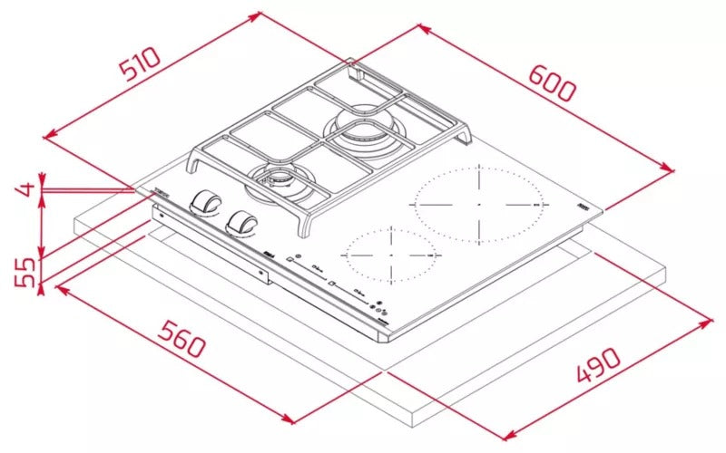 Teka IND-GAZ PLATE JZC 64322 ABC BK (E4)
