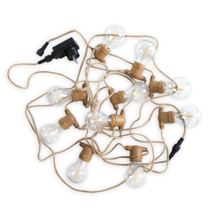 Allegra LED String Lights with Jute Cord and Plug-in Cable IP44