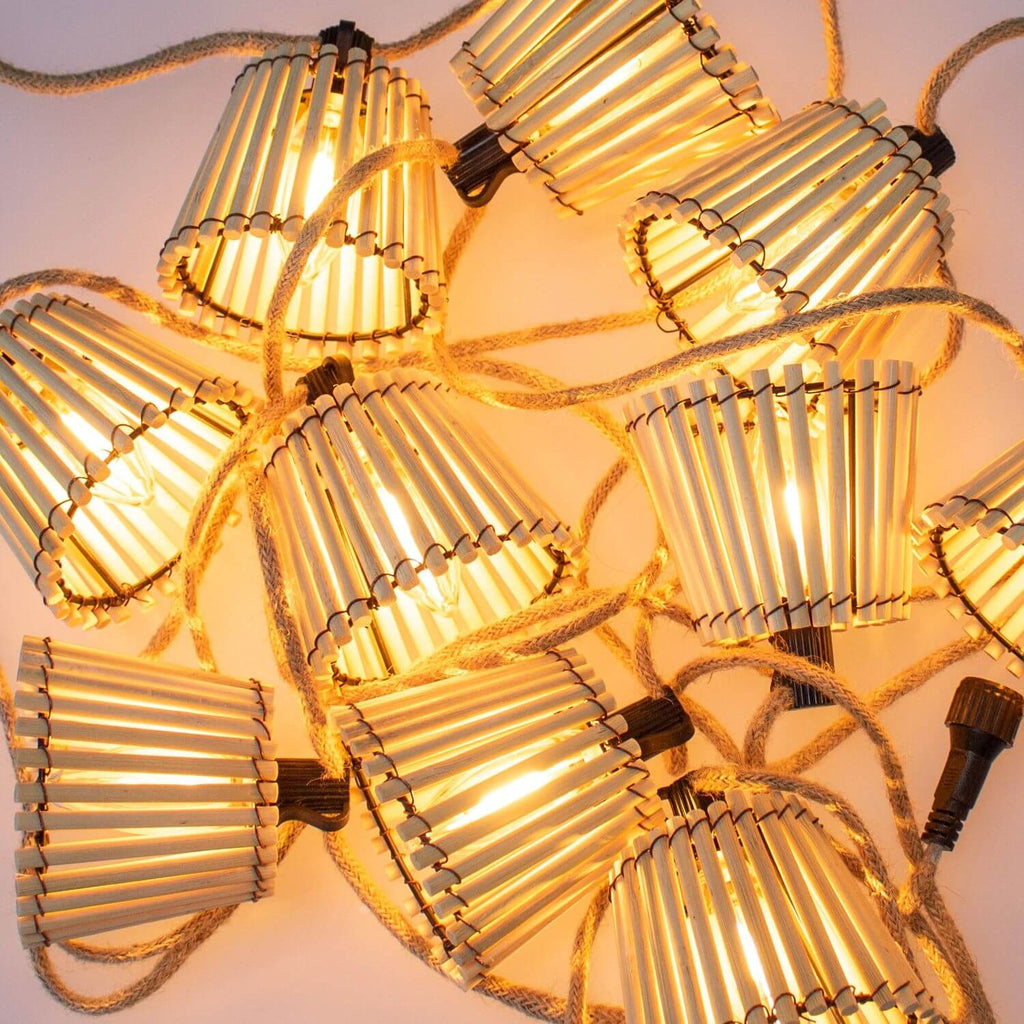 NewGarden Okinawa Solar Light Chain 10 LED Bamboo Shades (LUMOKG800XXSLNW)