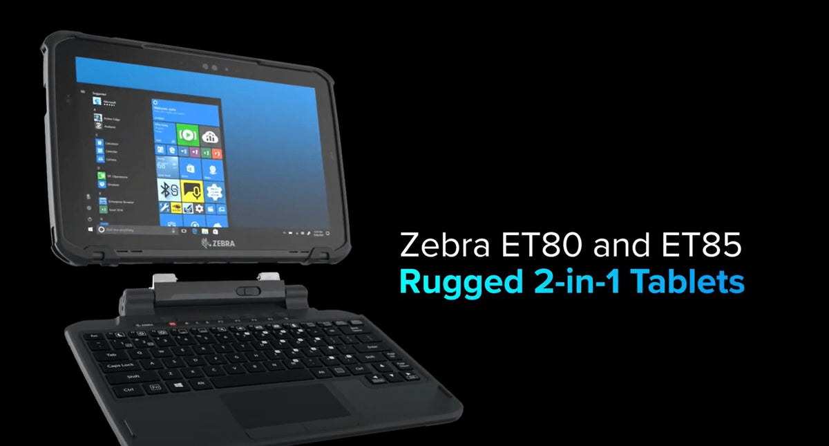Zebra 2-in-1 Keyboard with Touchpad - Extendable Handle - Backlit - Dock - QWERTY - for ET80, ET85